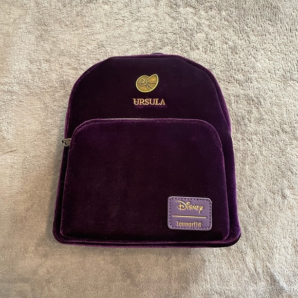 Hot Topic Ursula Villain Purple Velvet Loungefly Mini Backpack